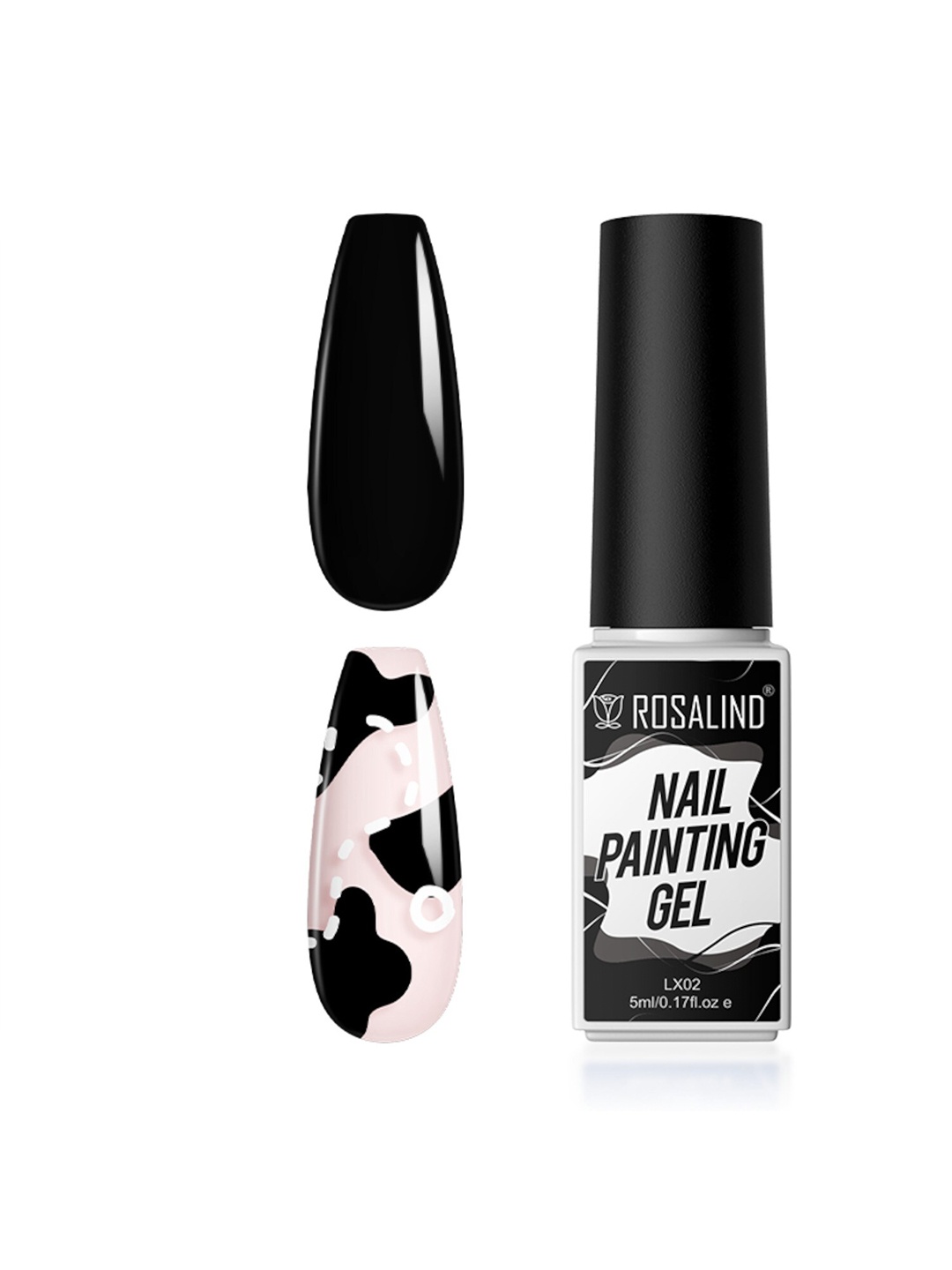 

ROSALIND Long Lasting Nail Painting Gel 5 ml- Shade-LX02, Black