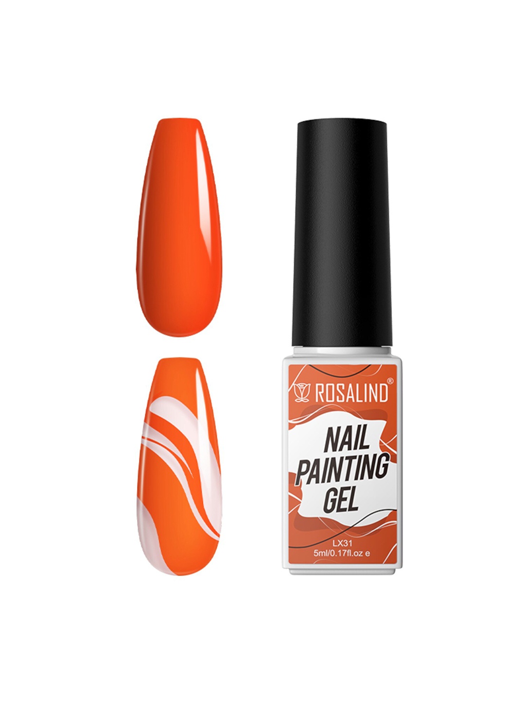 

ROSALIND Long Lasting Nail Painting Gel 5 ml- Shade-LX31, Orange