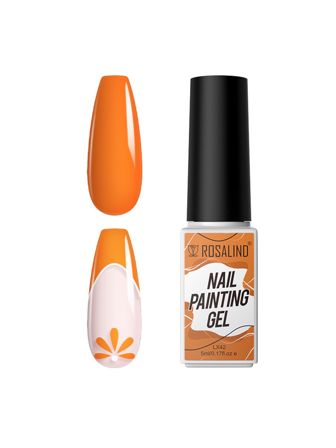 

ROSALIND Long Lasting Nail Painting Gel 5 ml- Shade-LX42, Orange