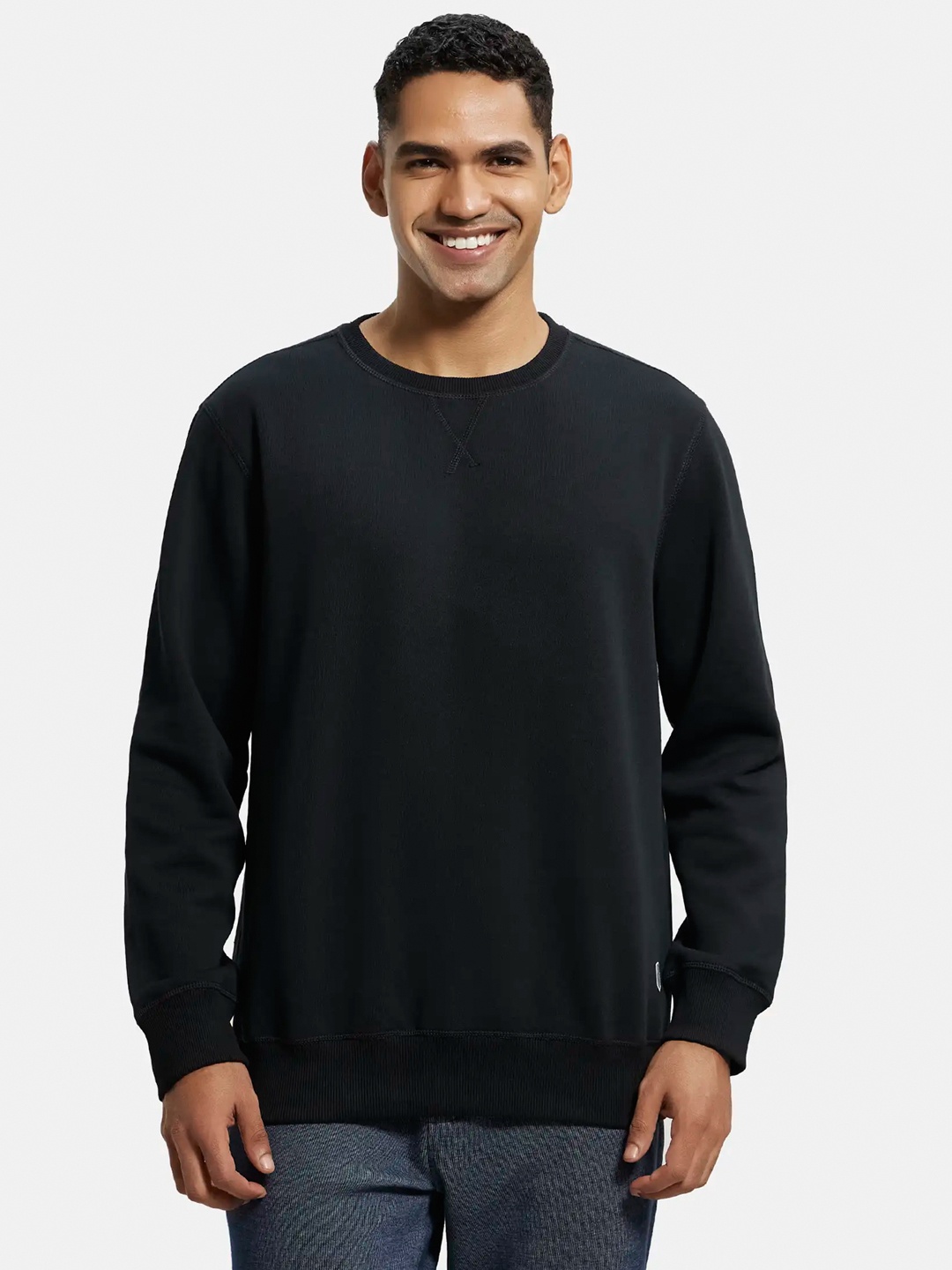 

Jockey Combed Cotton Rich Fleece Sweatshirt with StayWarm Technology-US92, Black