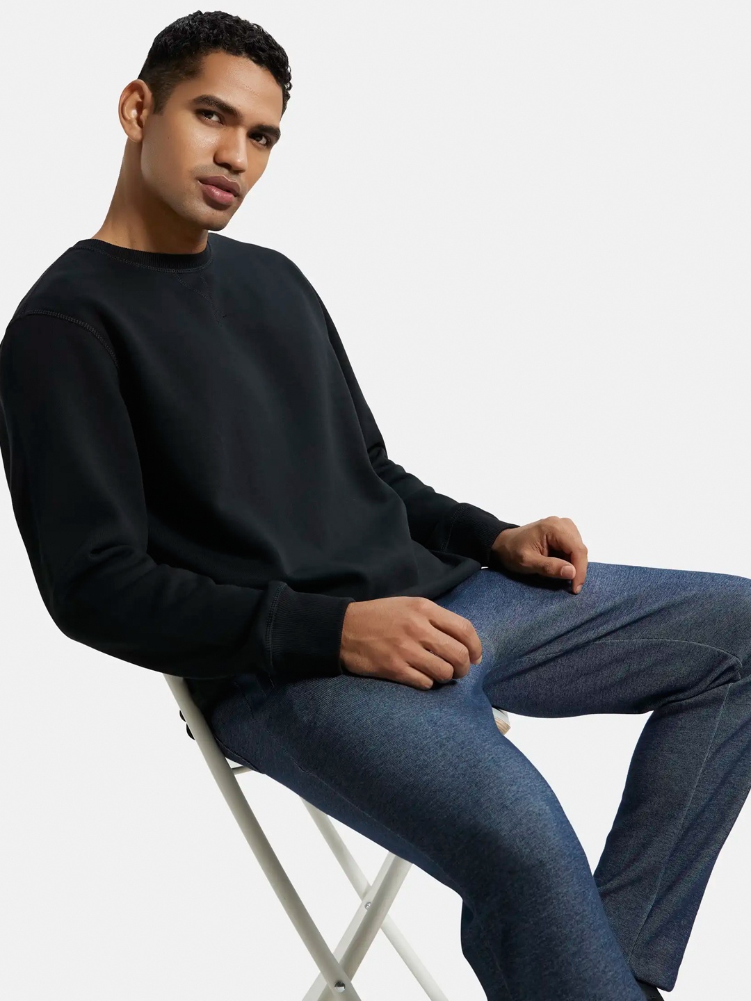 

Jockey Combed Cotton Rich Fleece Sweatshirt with StayWarm Technology-US92, Black