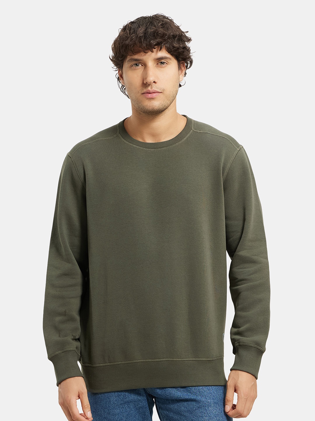 

Jockey Combed Cotton Rich Fleece Sweatshirt with StayWarm Technology-US92, Olive