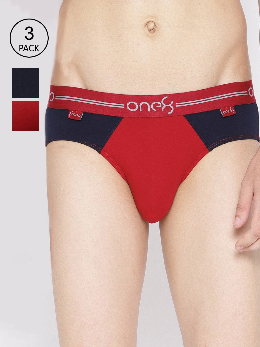 

one8 by Virat Kohli Men Pack Of 3 Solid Briefs, Red