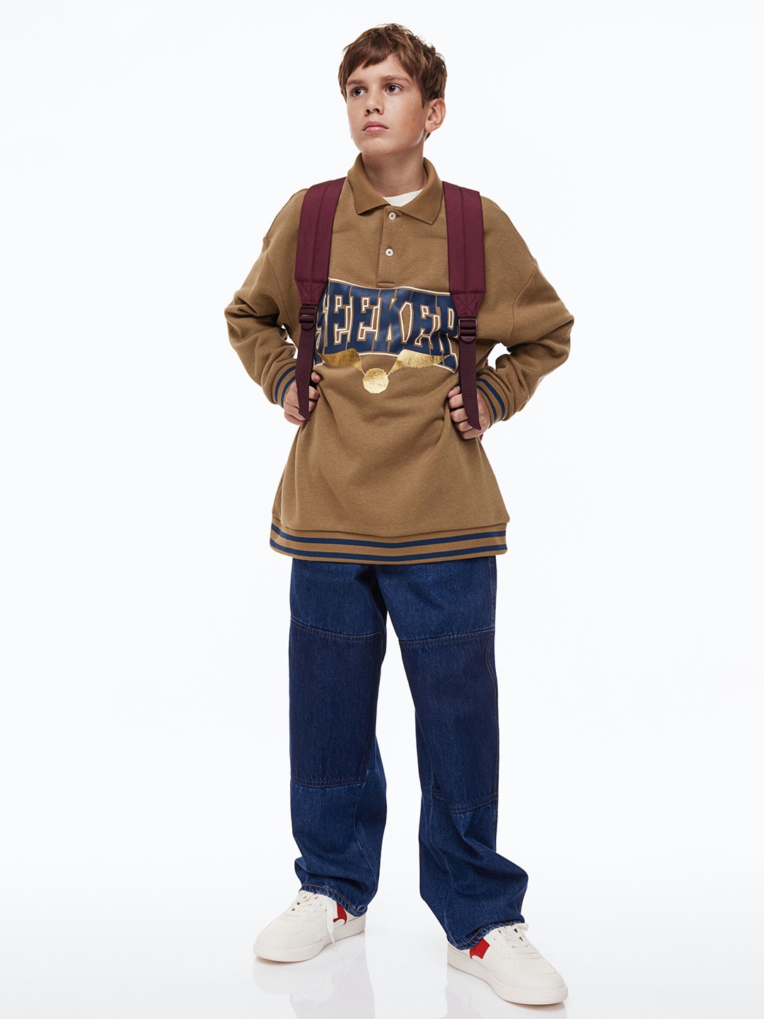 

H&M Boys Beige Printed Sweatshirt