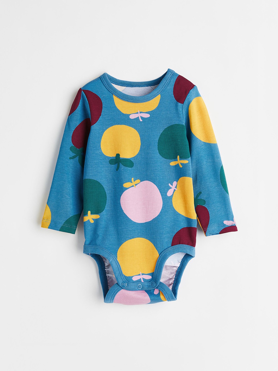 

H&M Infant Girls Blue & Yellow Printed Bodysuit