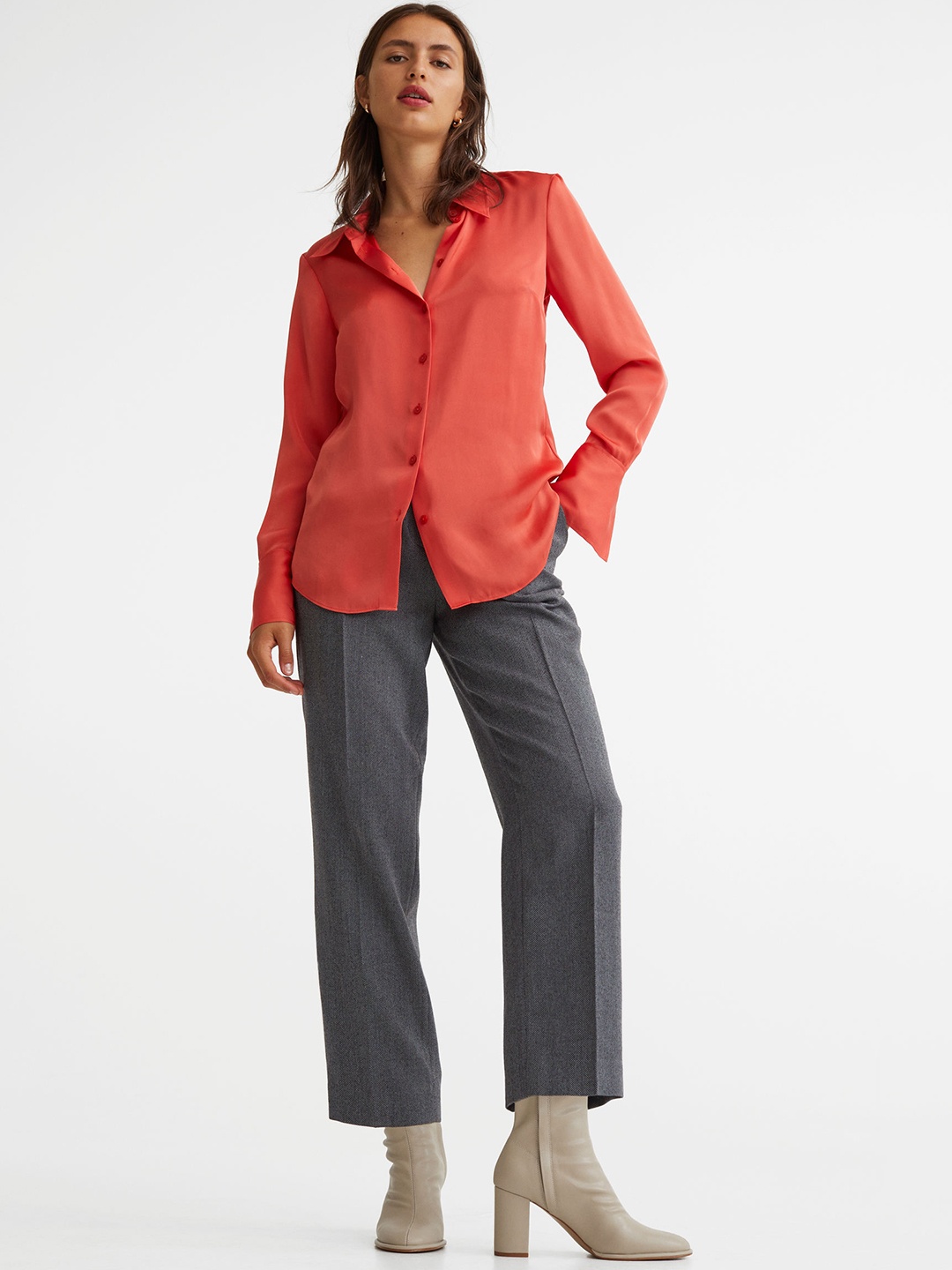 

H&M Women Tailored Trousers, Grey
