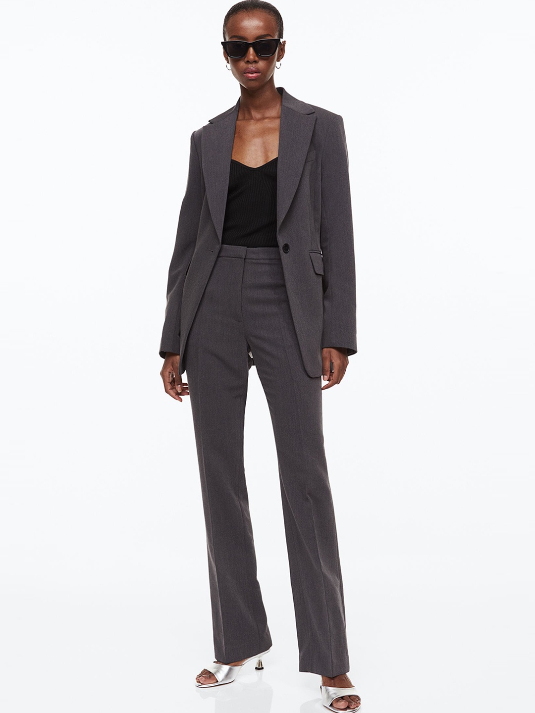 

H&M Women Tailored Trousers, Grey