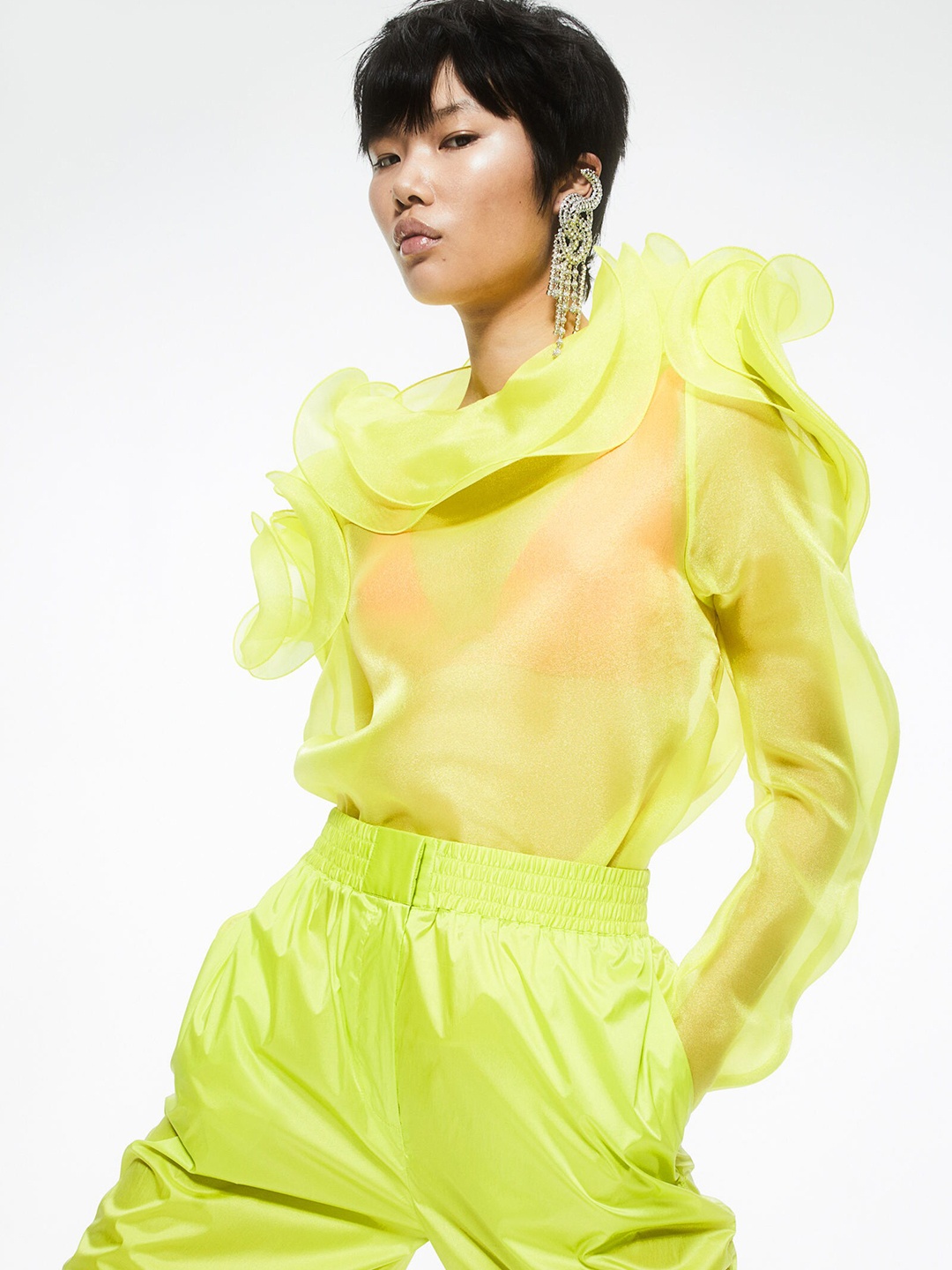 

H&M Women Yellow Trousers