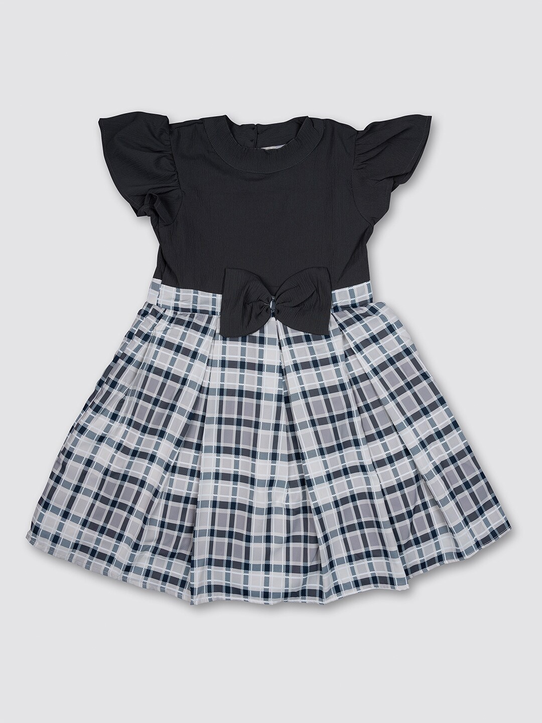 

MYY Black & Grey Checked Crepe Dress