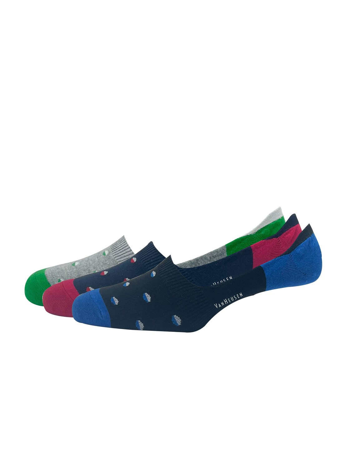 

Van Heusen Men Pack Of 3 Patterned Cotton Shoe-Liners, Grey melange