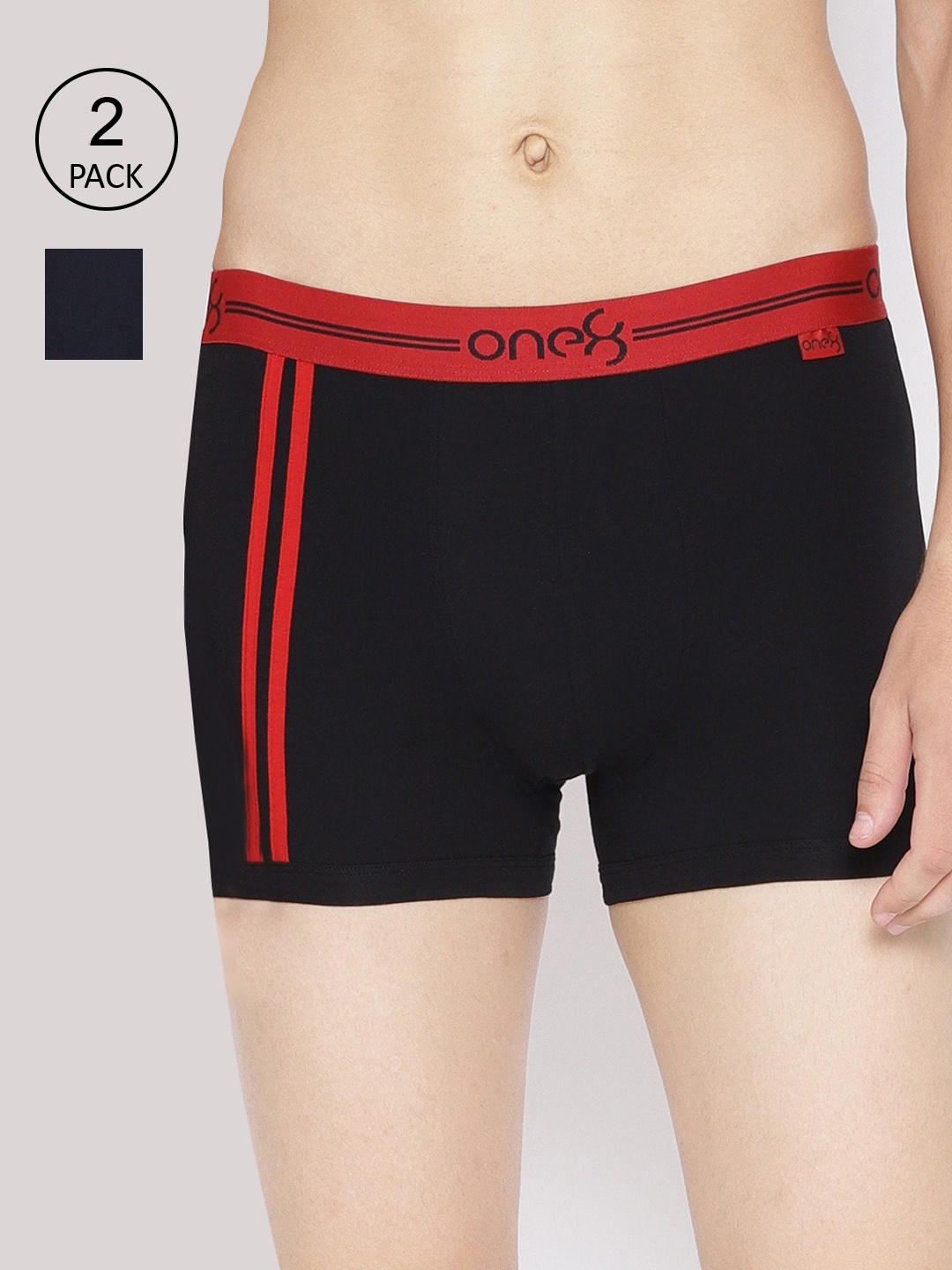 

one8 by Virat Kohli Men Pack Of 2 Solid Trunk, Black
