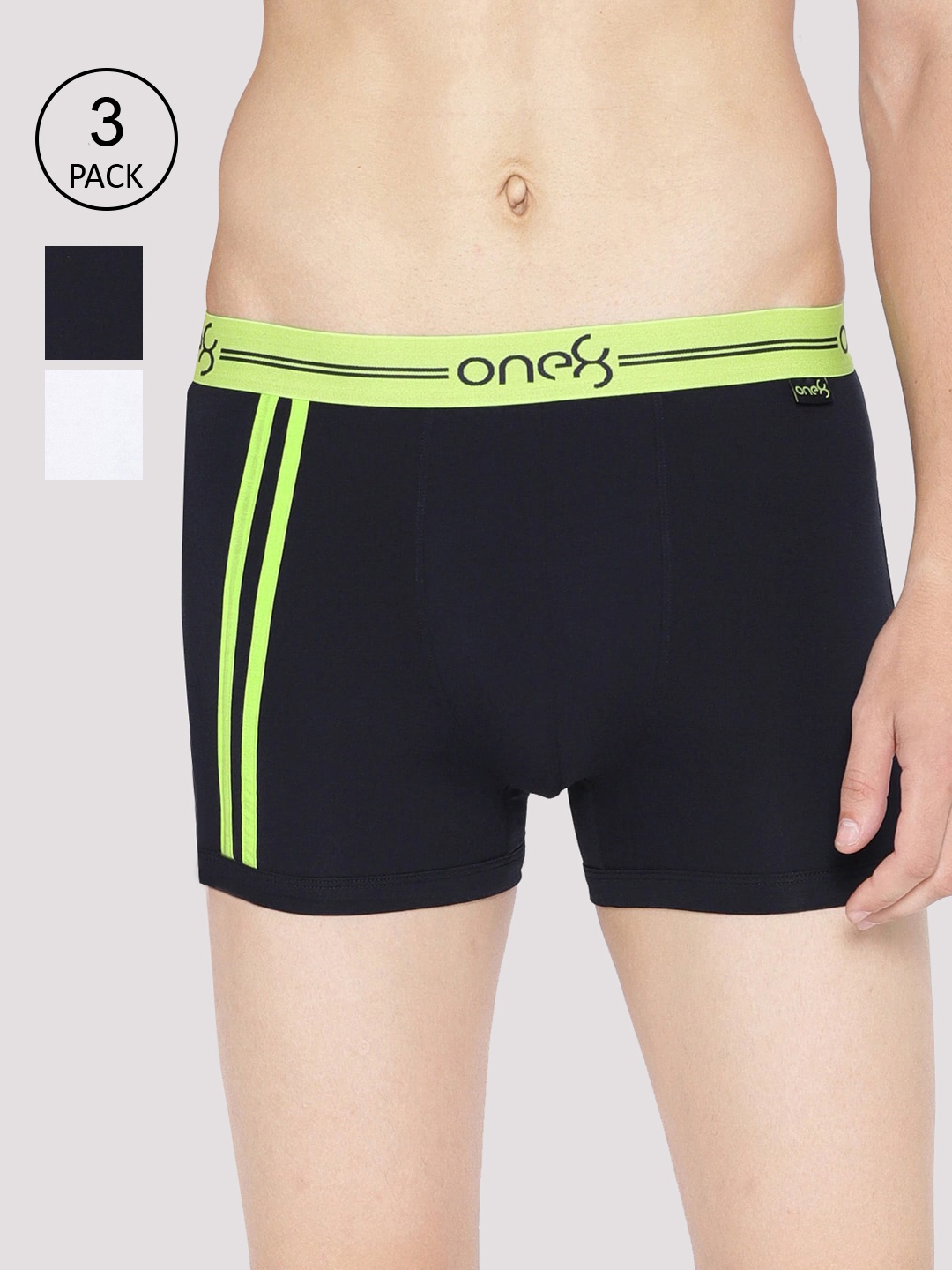 

one8 by Virat Kohli Men Pack Of 3 Solid Cotton Trunks 206-PO3, Navy blue