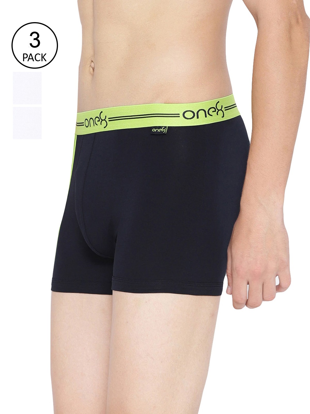

one8 by Virat Kohli Men Pack Of 3 Solid Cotton Trunks, White