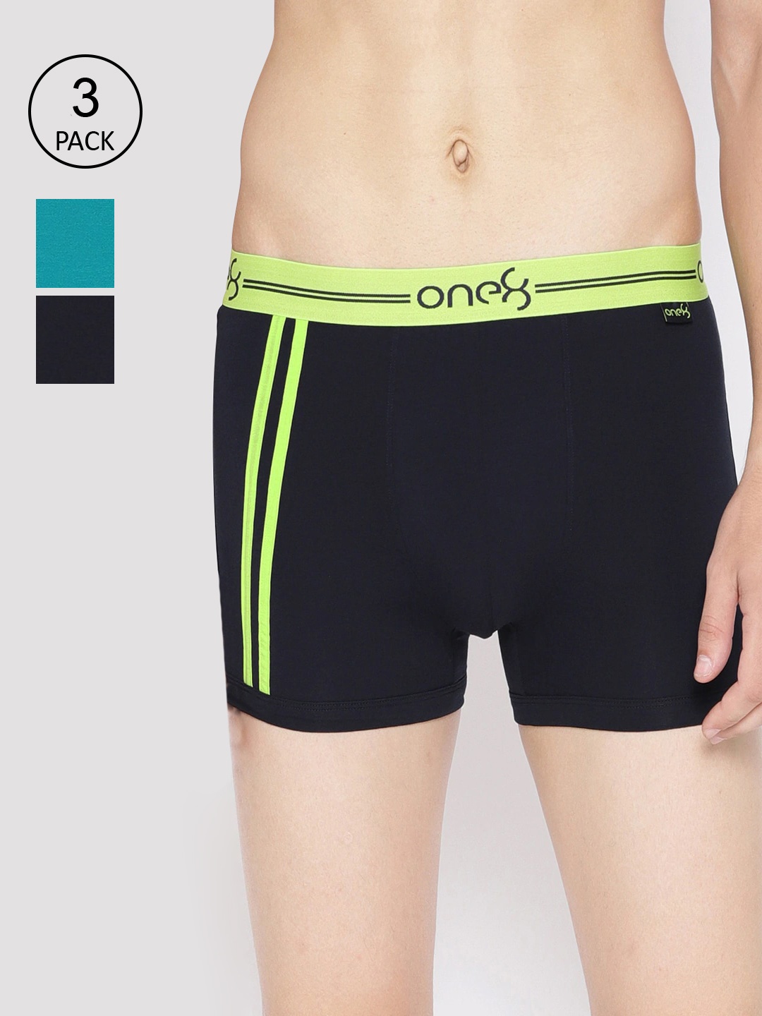 

one8 by Virat Kohli Men Pack Of 3 Solid Trunk, Navy blue