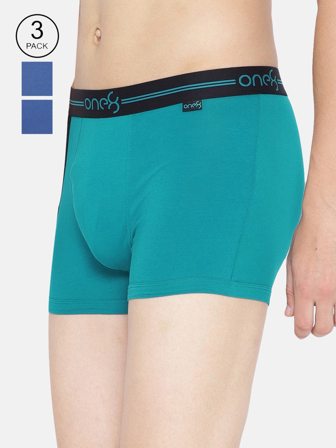 

one8 by Virat Kohli Men Pack Of 3 Solid Cotton Trunks 206-PO3, Blue