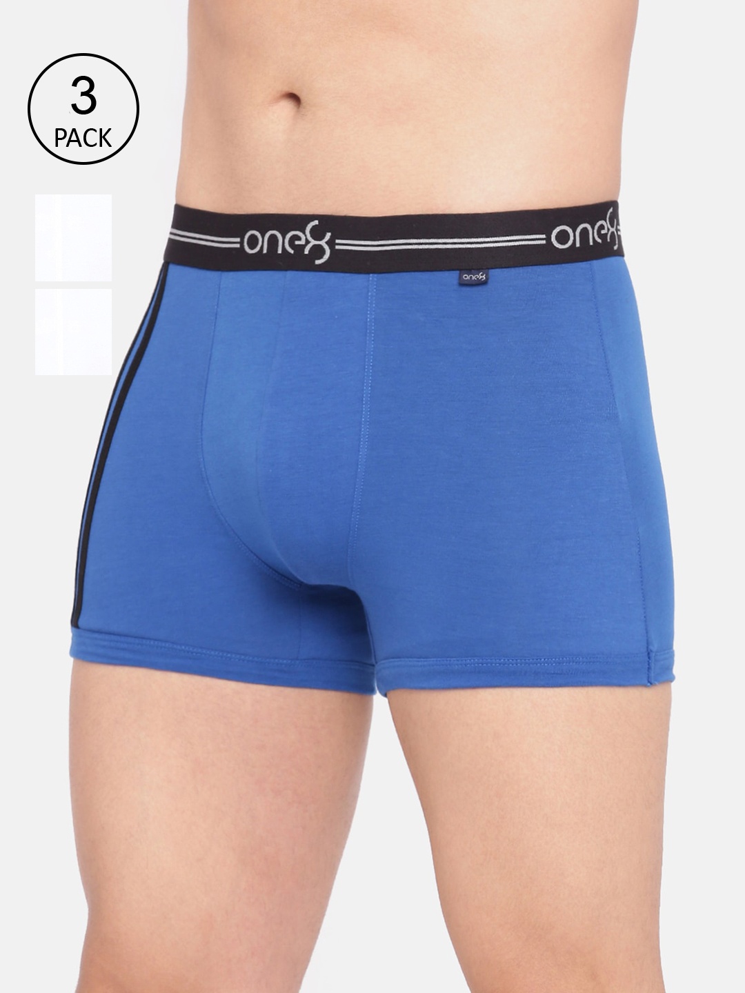 

one8 by Virat Kohli Men Pack of 3 Solid Cotton Trunks 206-PO3, White