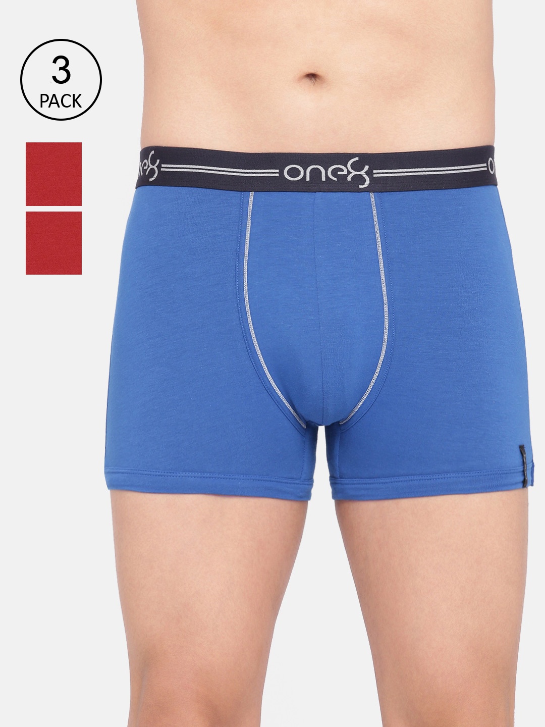 

one8 by Virat Kohli Men Pack Of 3 Solid Cotton, Red