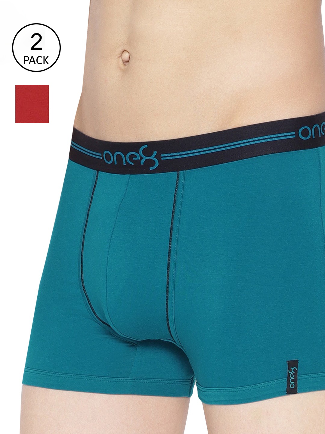 

one8 by Virat Kohli Men Pack Of 2 Solid Trunk 207-PO3, Black