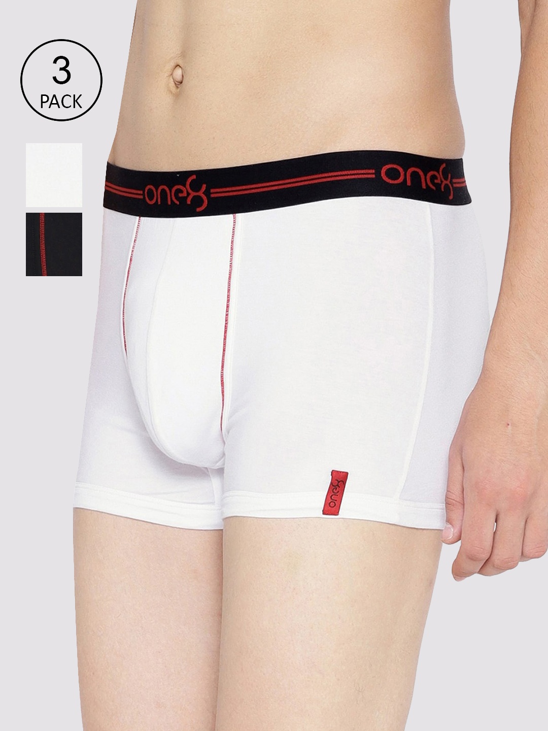 

one8 by Virat Kohli Men Pack Of 3 Solid Cotton Trunks 206-PO3, White