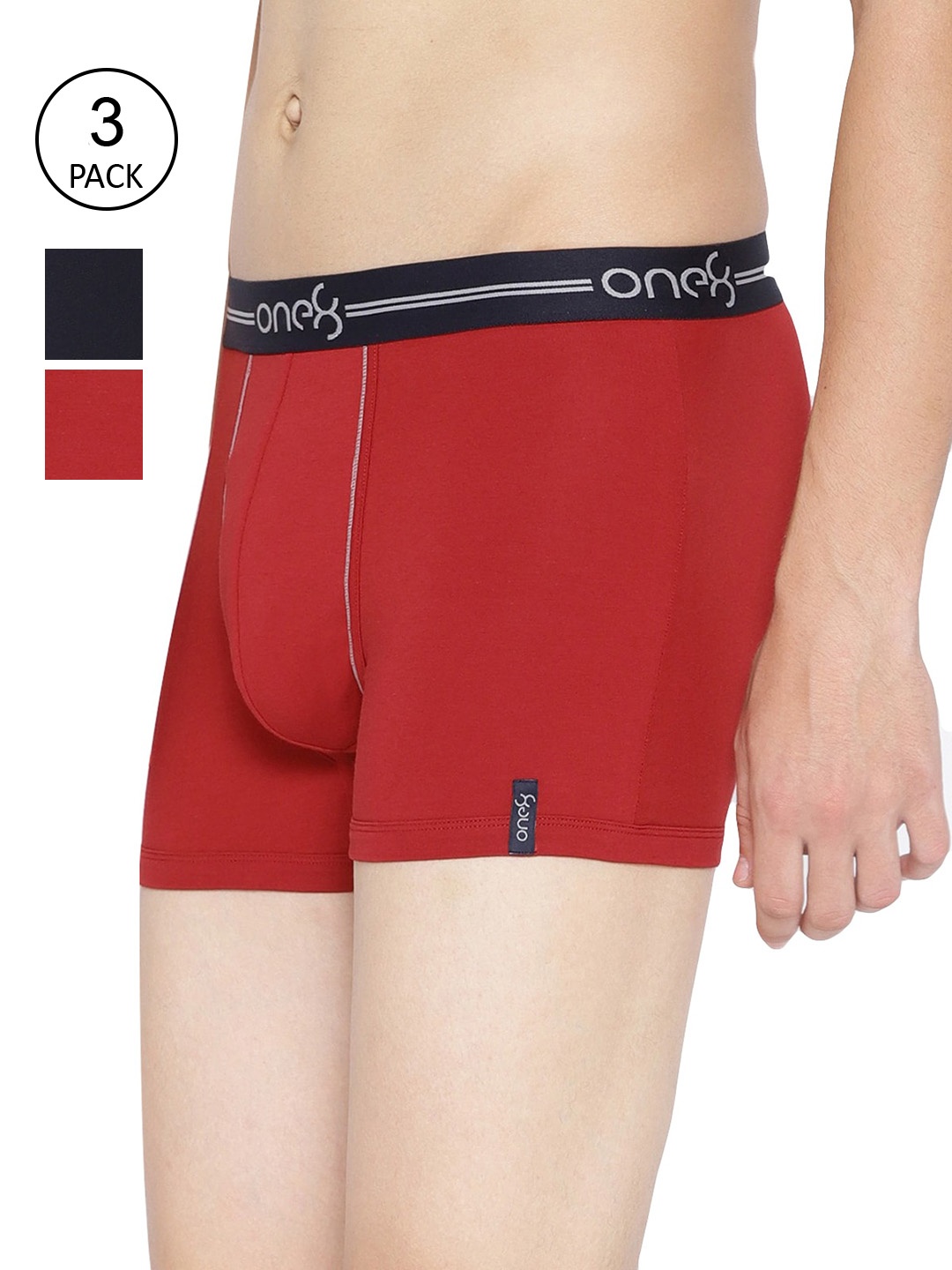 

one8 by Virat Kohli Men Pack Of 3 Solid Trunks, Red