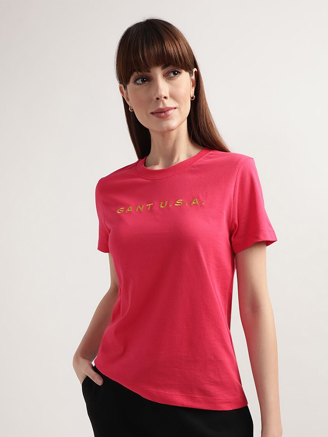 

GANT Women Red Typography T-shirt