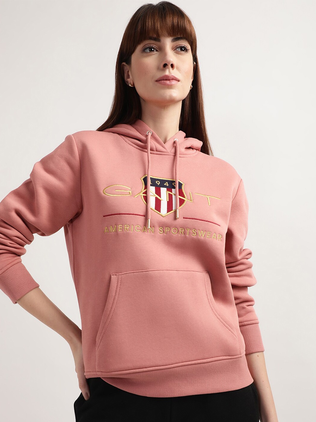 

GANT Women Pink Printed Hooded Sweatshirt