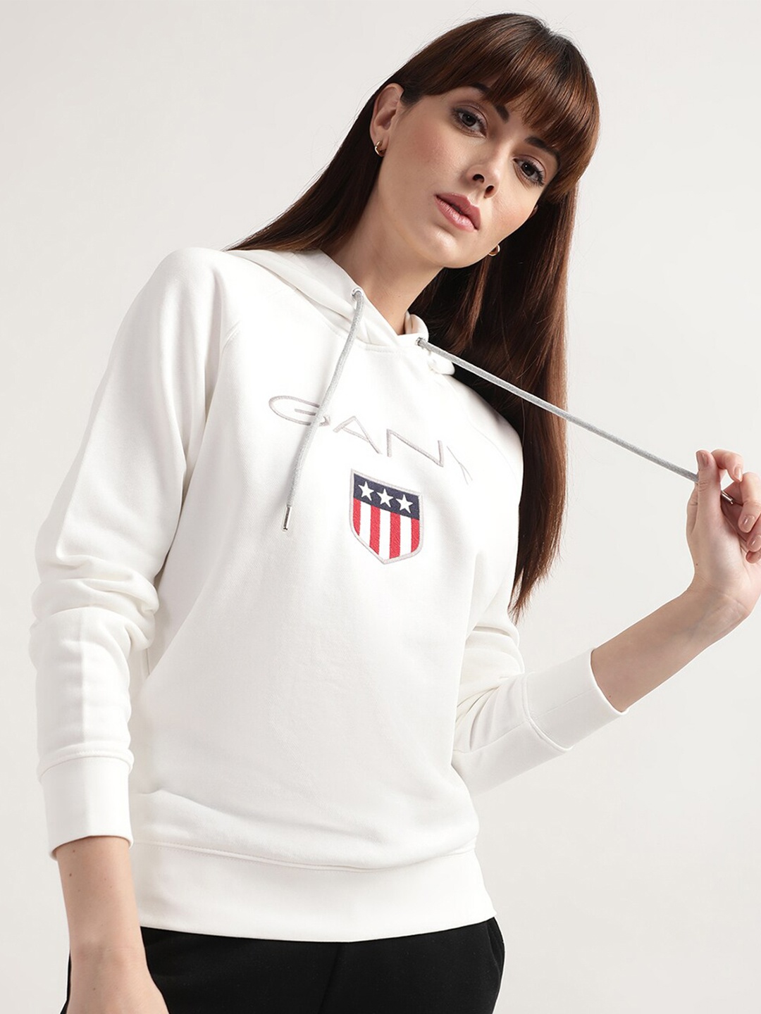 

GANT Women Off White Hooded Sweatshirt