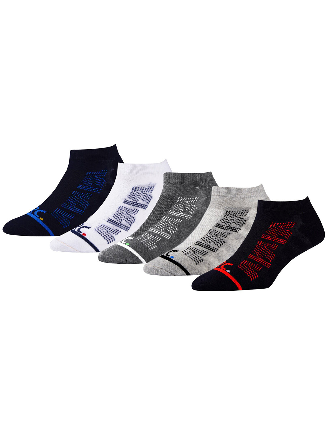 

RC. ROYAL CLASS Men Pack Of 5 Patterned Ankle-Length Socks, Grey