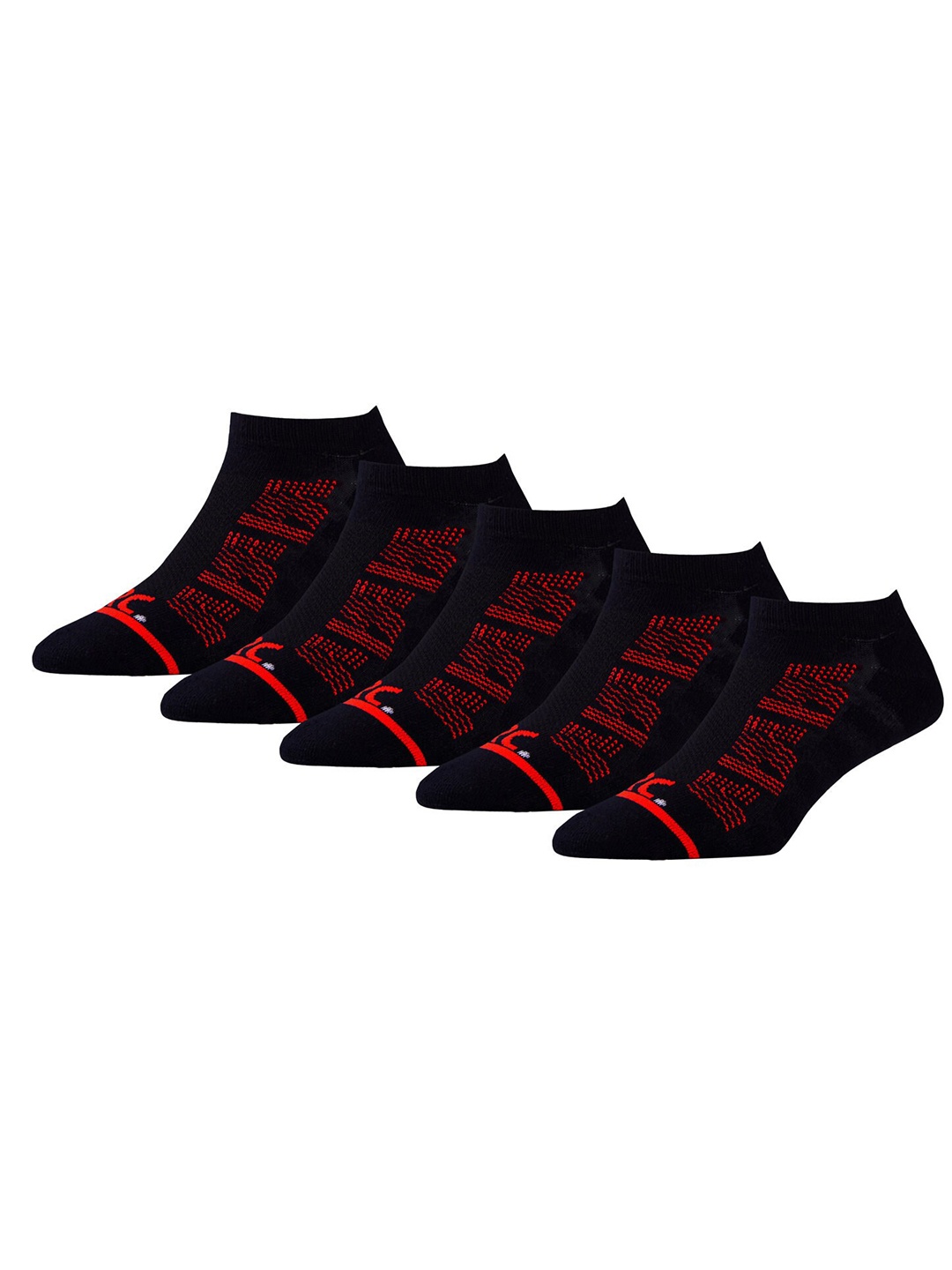 

RC. ROYAL CLASS Men Pack Of 5 Patterned Shoe Liners, Black