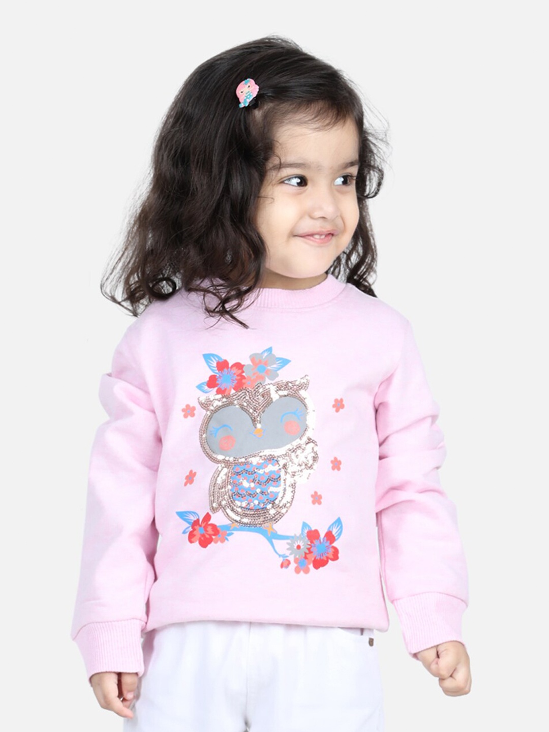 

BownBee Girls Pink Embellished Sweatshirt