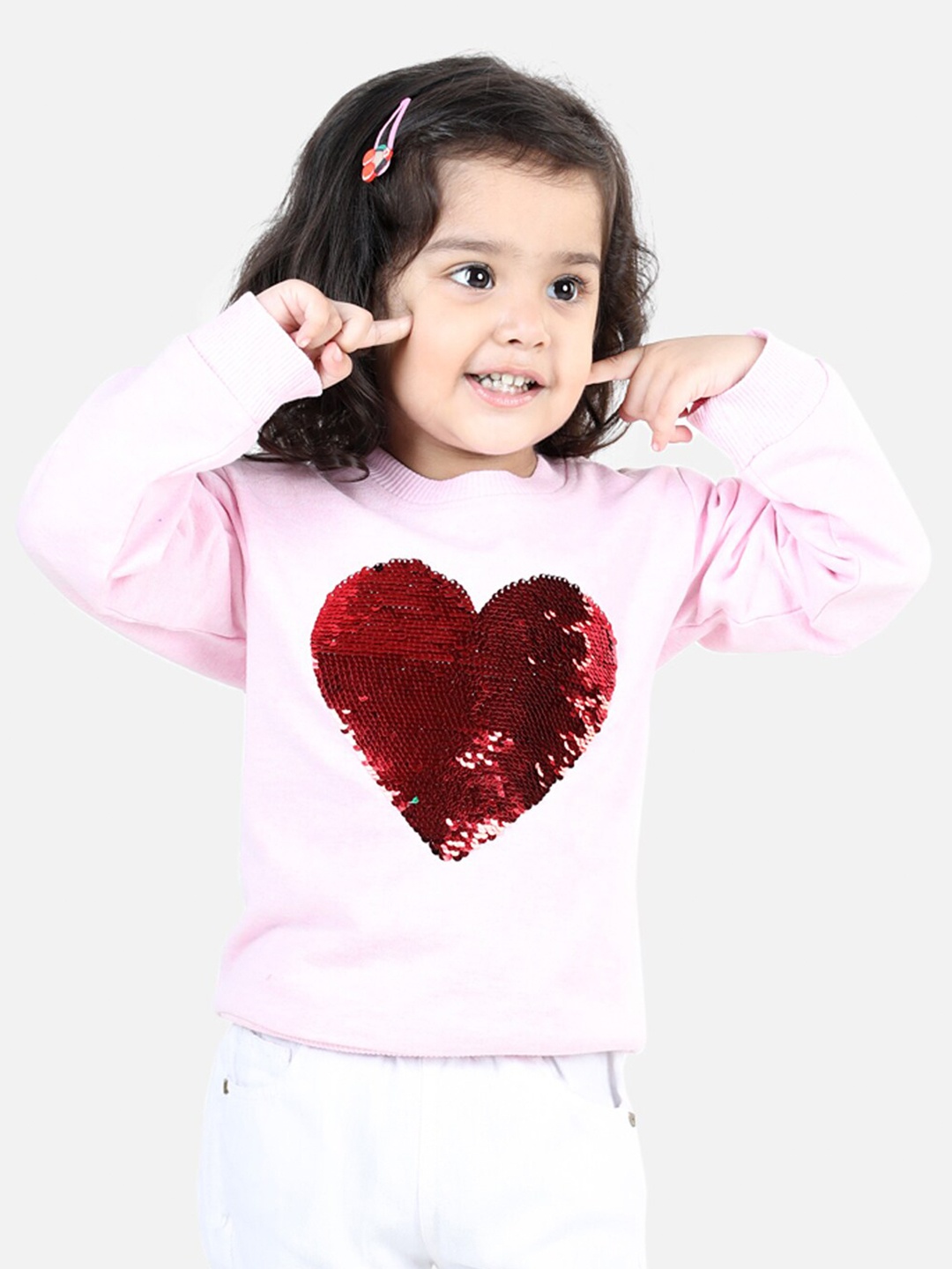 

BownBee Girls Pink Embellished Sweatshirt