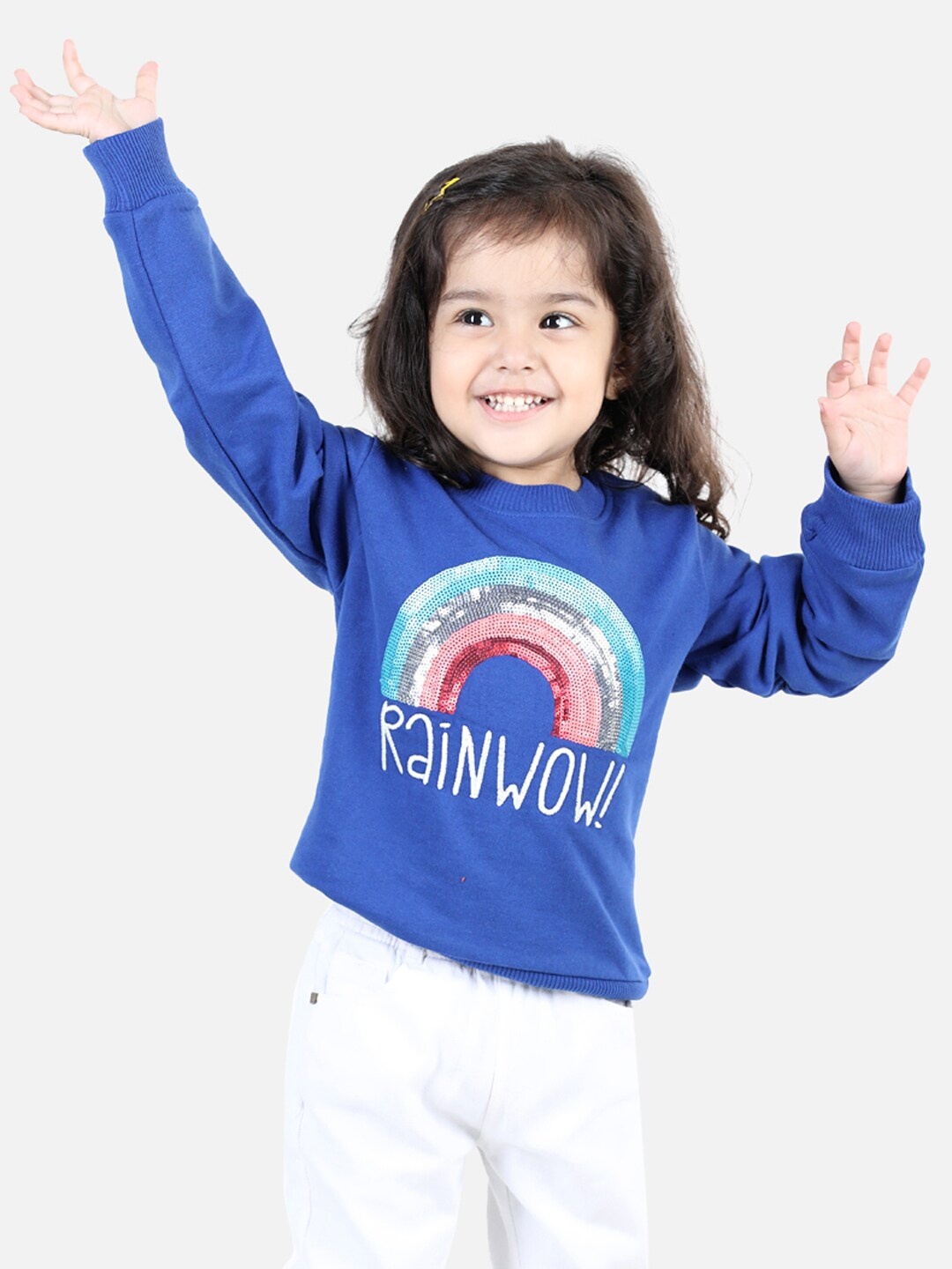 

BownBee Girls Blue Embellished Sweatshirt