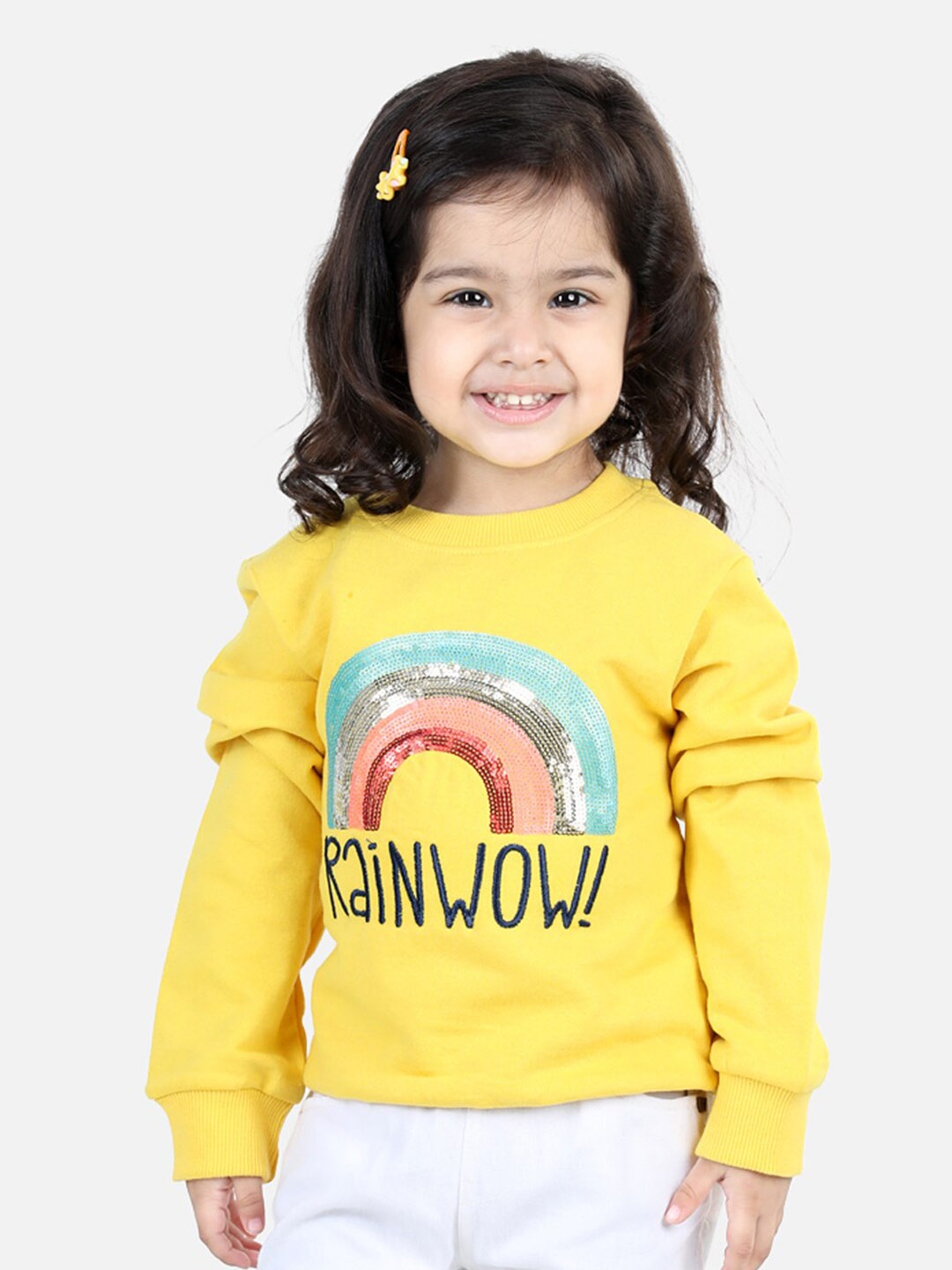 

BownBee Girls Yellow Embellished Sweatshirt