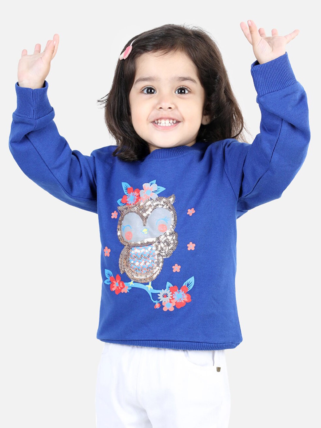 

BownBee Girls Blue Embellished Sweatshirt