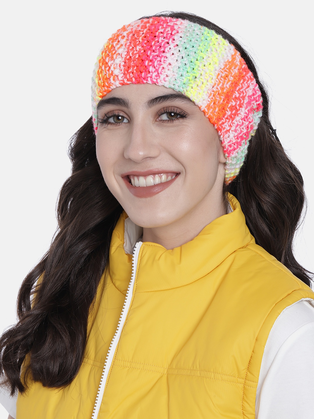 

Magic Needles Women Multi-Coloured Knitted Chill Wrap Headband
