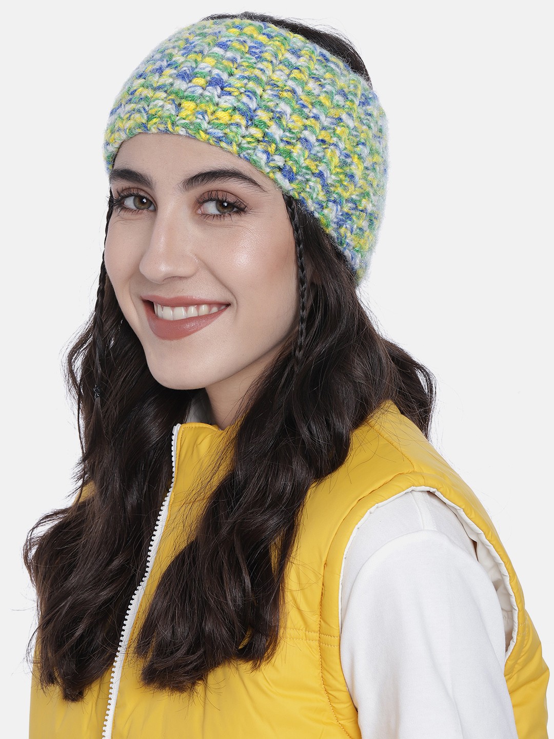 

Magic Needles Women Multi-Coloured Knitted Chill Wrap Headband