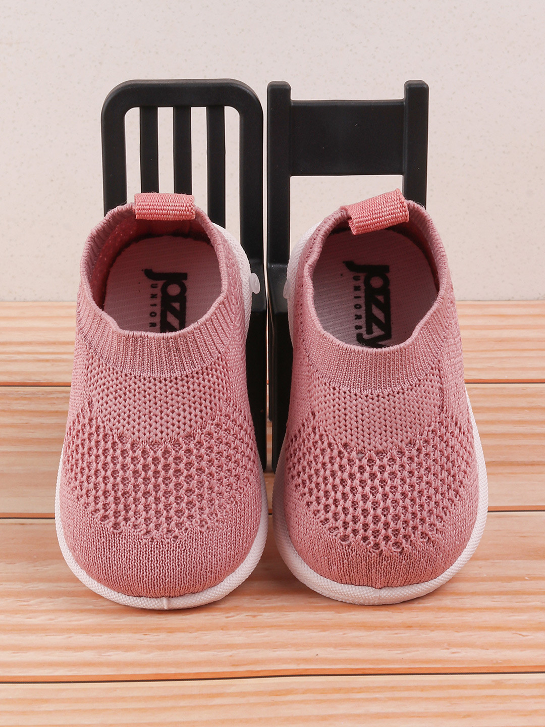 

Jazzy Juniors Kids Pink Woven Design Slip-On Sneakers