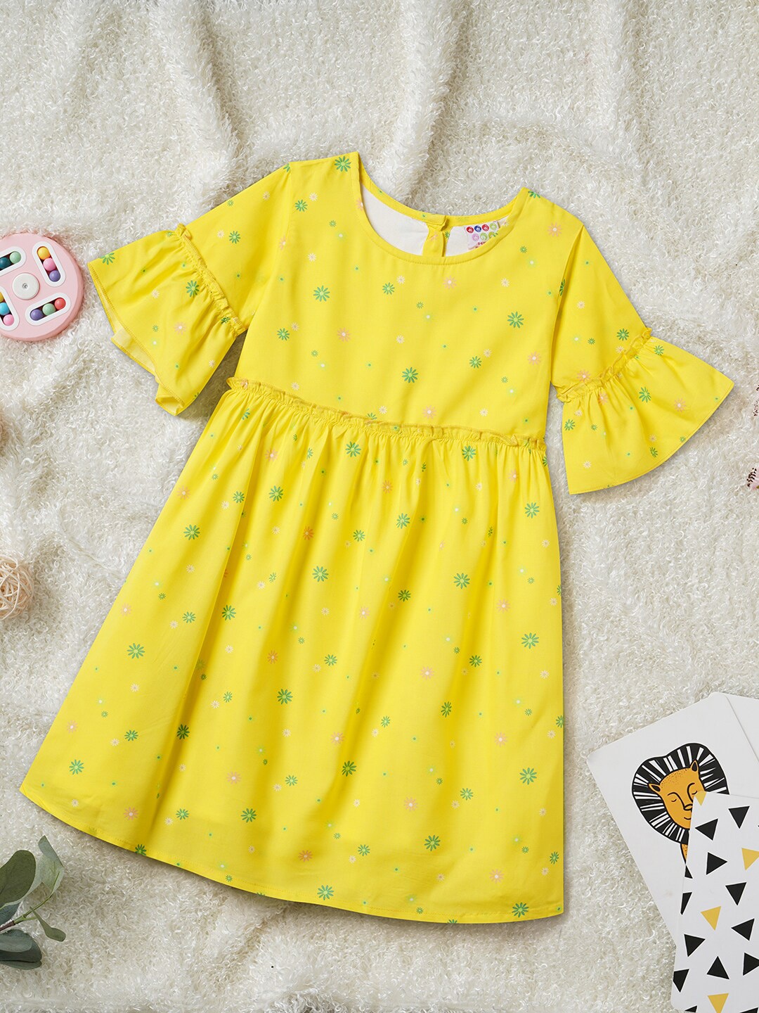 

ZION Women Yellow Empire Dress