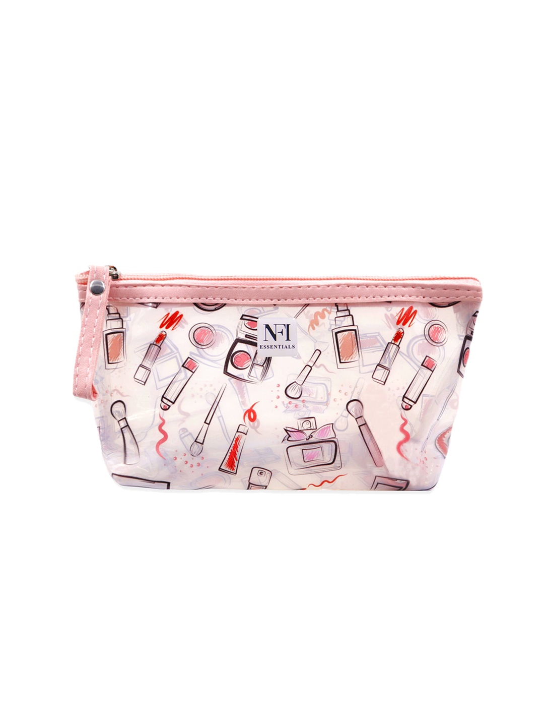 

NFI essentials Women Transparent & Pink Printed Travel Pouch