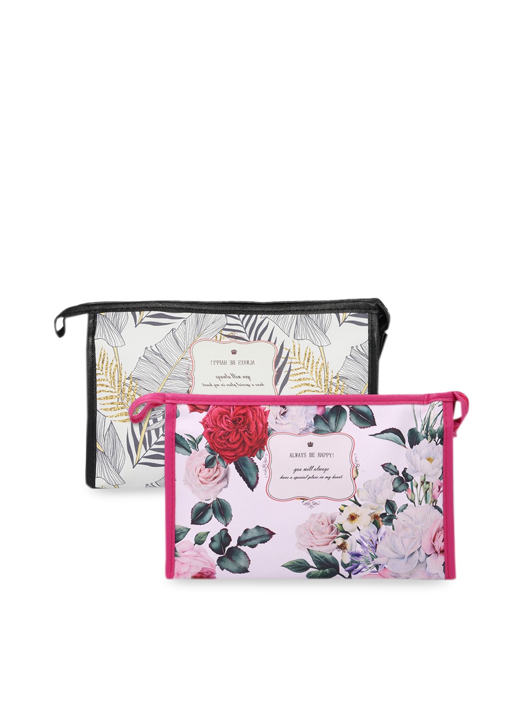 

NFI essentials Women Set Of 2 Printed Travel Pouch, White