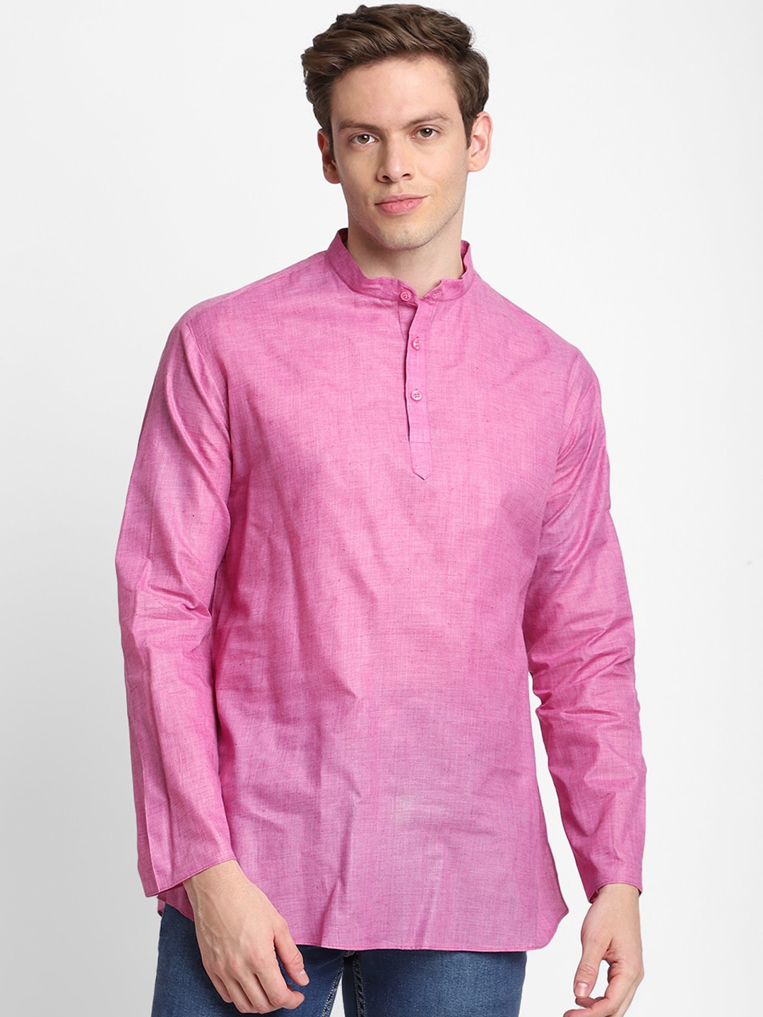 

DEVOILER Men Purple Solid Kurta