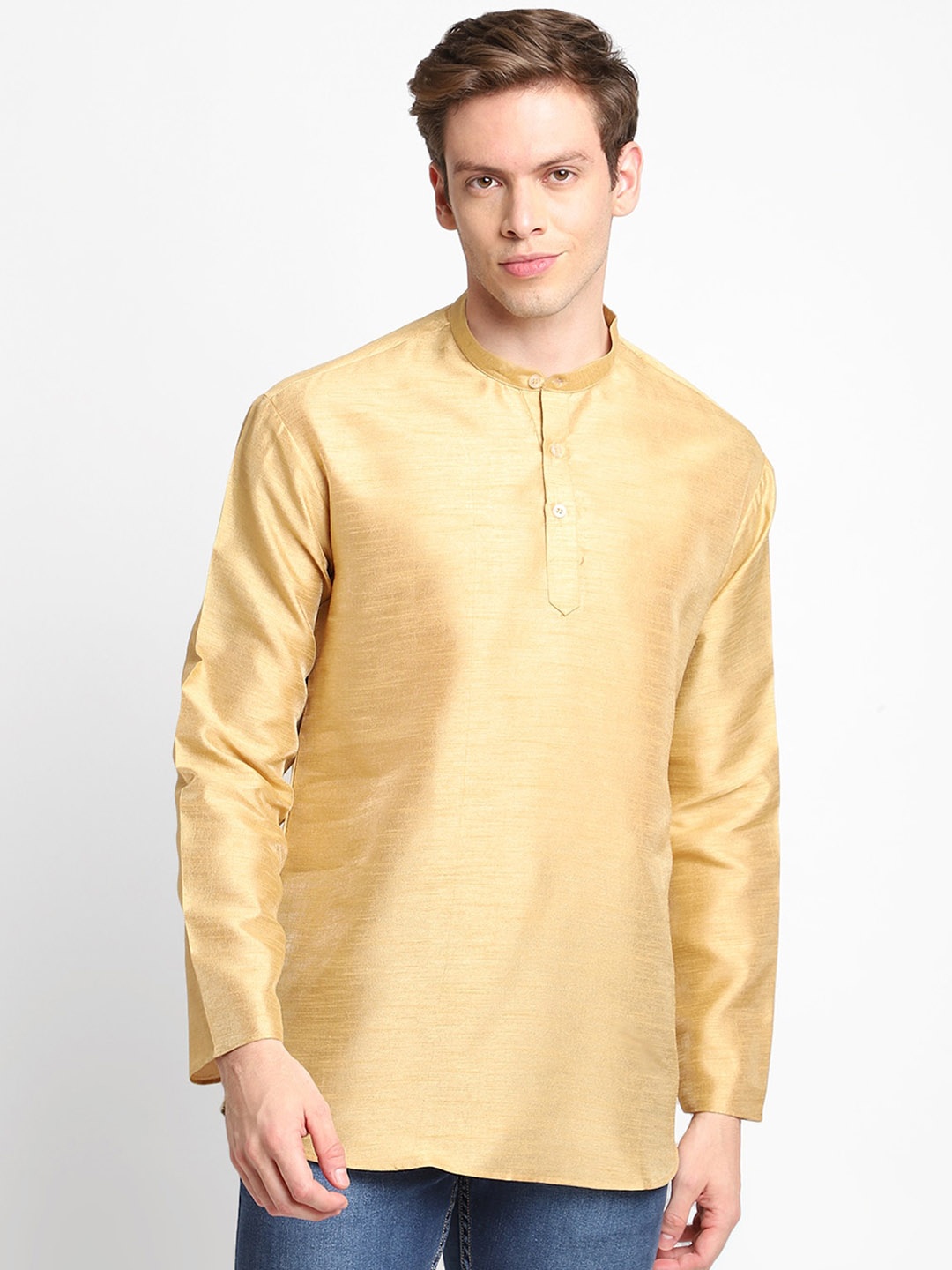 

DEVOILER Men Off White Solid Kurta