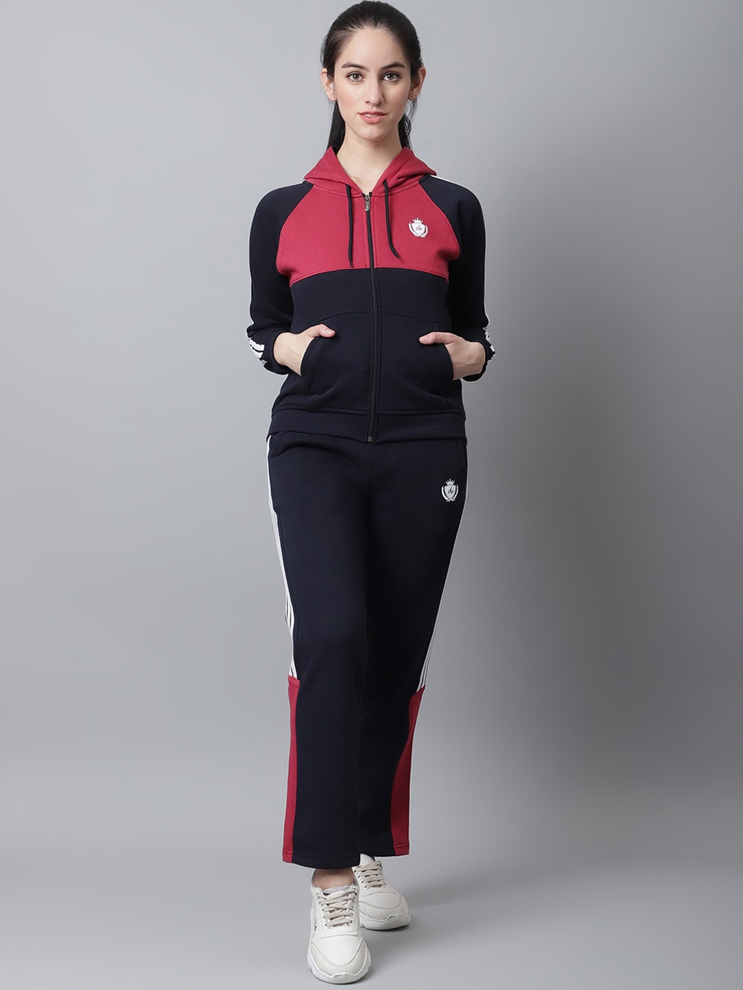 

ANTI CULTURE Women Navy Blue & Red Colourblocked Tracksuits