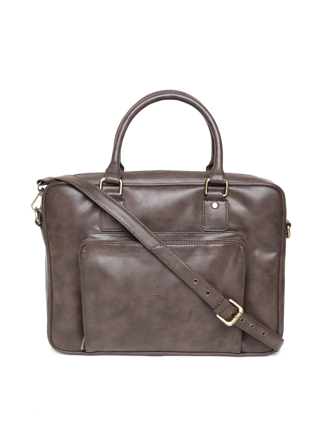 

Gauge Machine Unisex Brown Handcrafted Laptop Bag with Sling Strap