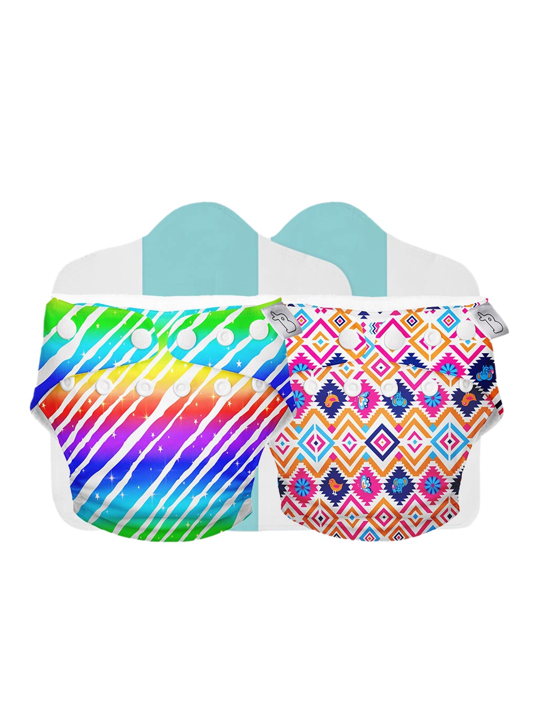 

SuperBottoms Infant Set Of 2 Multi-Coloured Diapers