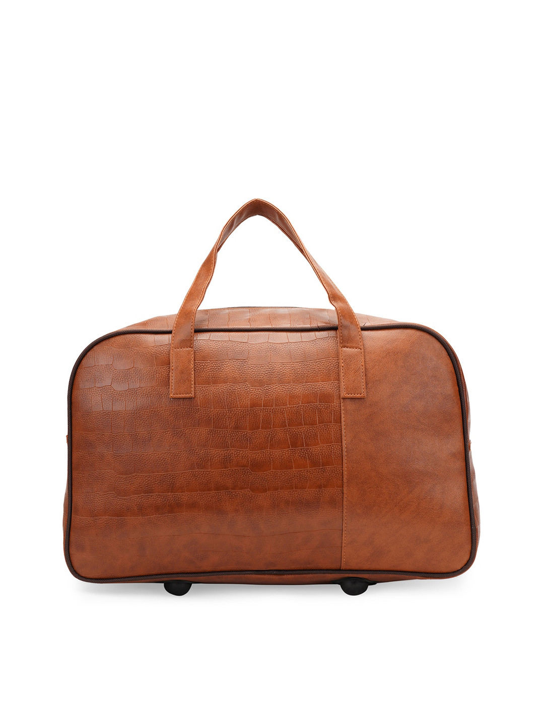 

i-SAC Tan Solid Leather Foldable Duffel Bag