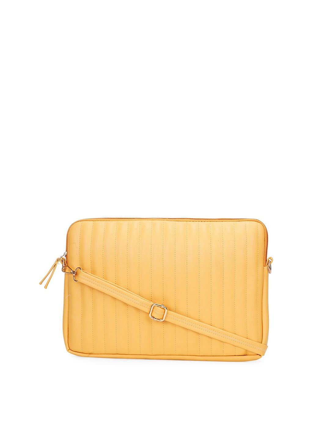 

MBOSS Unisex Yellow & Gold-Toned Textured Laptop Sleeve