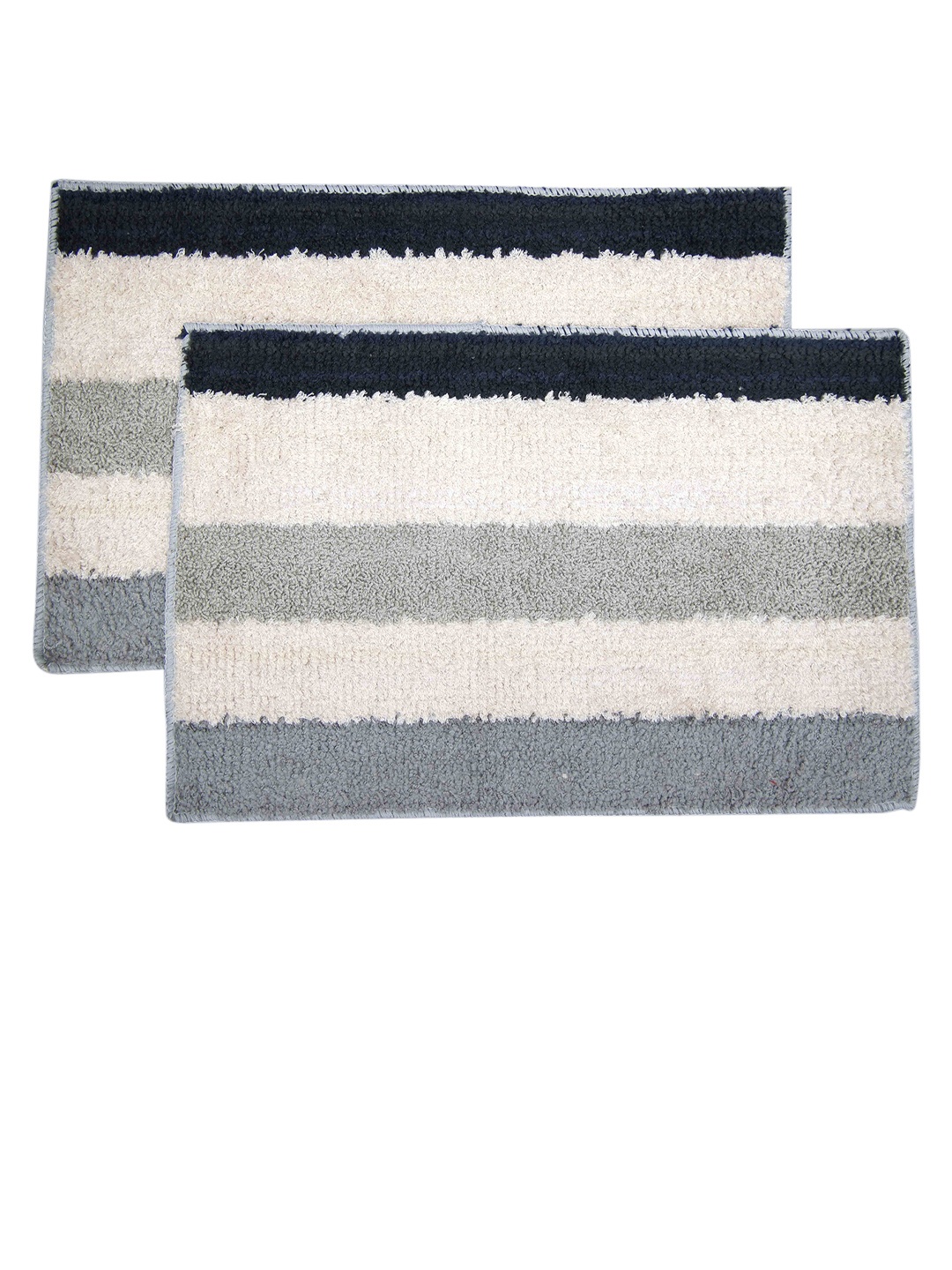 

Ariana Set of 2 Grey & Beige Striped 1600 GSM Anti-Skid Bath Mats