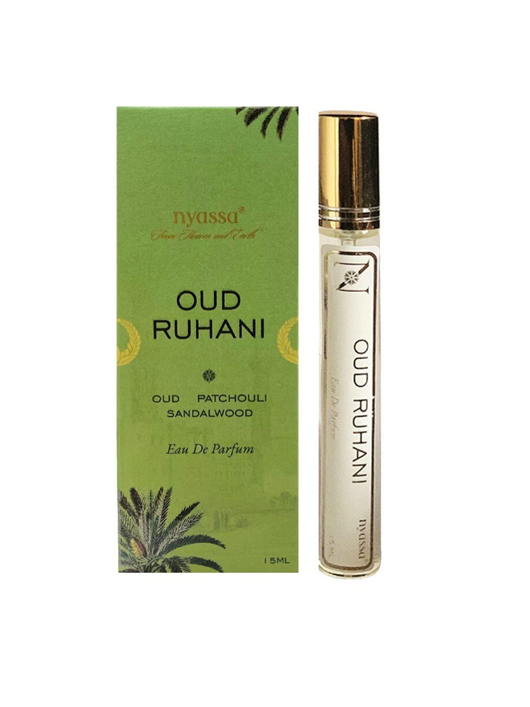 

Nyassa Oud Ruhani Long-Lasting Eau De Parfum - 15ml, Green