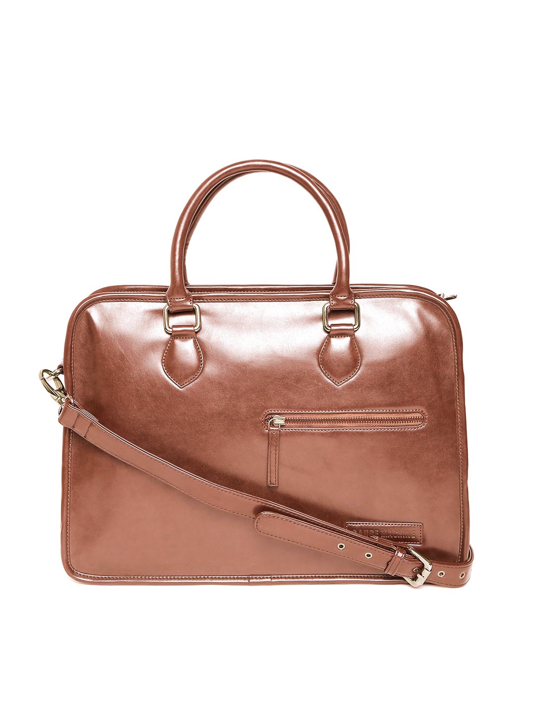

Gauge Machine Unisex Tan Brown Laptop Bag with Sling Strap